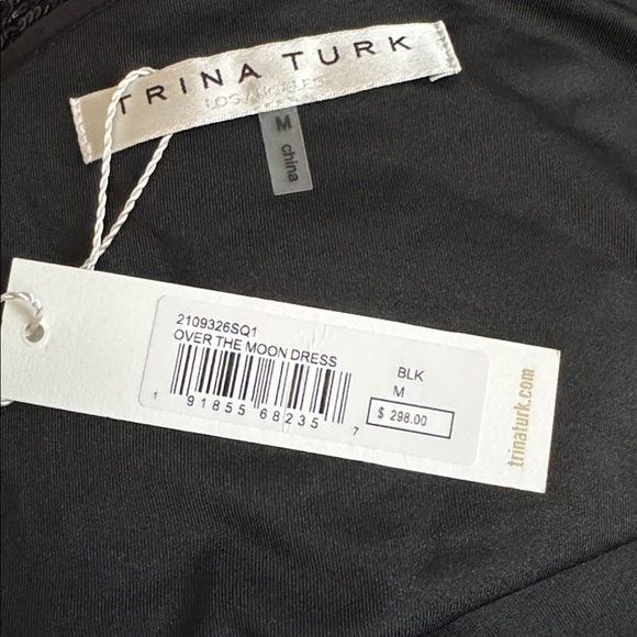 TRINA TURK Over The Moon Black Sequin Mini Cocktail Dress Party M Holiday Event - Picture 7 of 7